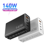 140-165W USB C Cargador rápido GaN PD USB C Estación de carga Bloque Hub Enchufe Adaptador de corriente para computadora portátil