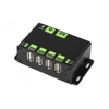 HUB USB de grado industrial, 4 puertos USB 3.2 extensibles, hosts duales conmutables, protecciones múltiples