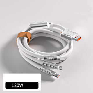 Cable de carga múltiple universal 3 en 1 cable de carga múltiple USB de carga rápida de 120W 6A 