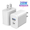 Cargador del USB C, cargador rápido del iPhone del paladio 20W, tipo plegable del enchufe del puerto dual cargador de C