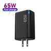 Adaptador rápido PPS, cargador de pared plegable portuario 1A1C del bloque 65W PD 3,0 GaN del cargador del USB C 