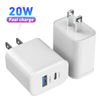 Cargador del USB C, cargador rápido del iPhone del paladio 20W, tipo plegable del enchufe del puerto dual cargador de C