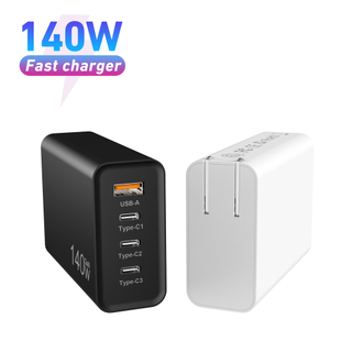 140-165W USB C Cargador rápido GaN PD USB C Estación de carga Bloque Hub Enchufe Adaptador de corriente para computadora portátil