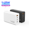 140-165W USB C Cargador rápido GaN PD USB C Estación de carga Bloque Hub Enchufe Adaptador de corriente para computadora portátil