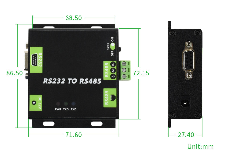 Convertidor industrial RS232/RS485 a Ethernet