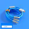 Cable de carga múltiple universal 3 en 1 cable de carga múltiple USB de carga rápida de 120W 6A 