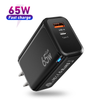 Adaptador rápido PPS, cargador de pared plegable portuario 1A1C del bloque 65W PD 3,0 GaN del cargador del USB C 